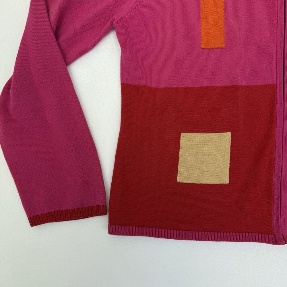 Susan Bristol Sz CL Vintage NWT Full Zip Cotton Cardigan Jacket Sweater Y2K Pink - Picture 4 of 15